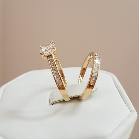 14k Yellow gold Engagement Ring & Wedding 2pc - Picture 6 of 14